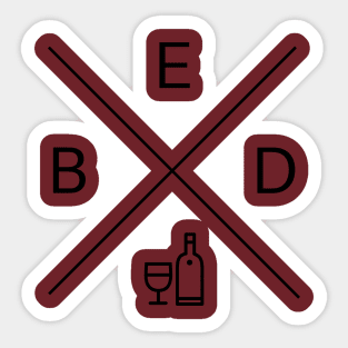 BED & WINE Sticker